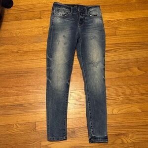 VERVET BY FLYING MONKEY Distressed Blue Skinny Jeans